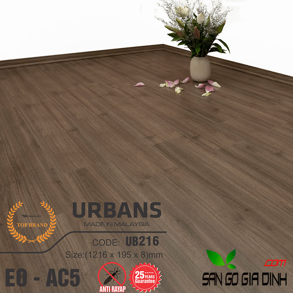 Sàn gỗ UrbansFloor 8mm UB216
