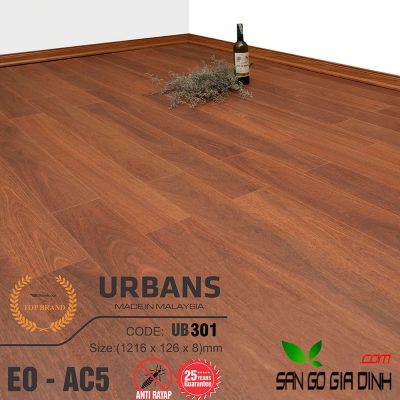 Sàn gỗ UrbansFloor 8mm UB301
