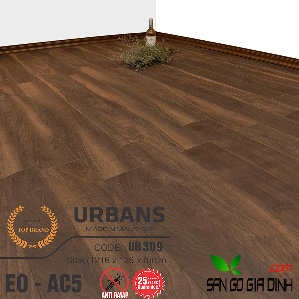 Sàn gỗ UrbansFloor 8mm UB309