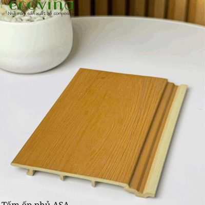 Tấm ốp trần, ốp tường gỗ composite 2 lớp phủ ASA Ecovina EW145T12 màu Teak