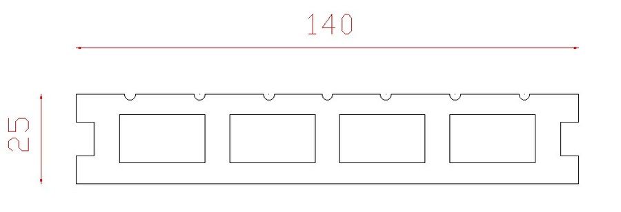 Mặt cắt sản phẩm EW140H25 Ecovina