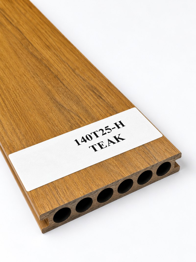 Sàn gỗ nhựa composite PE Ecovina 140T25-H màu Teak