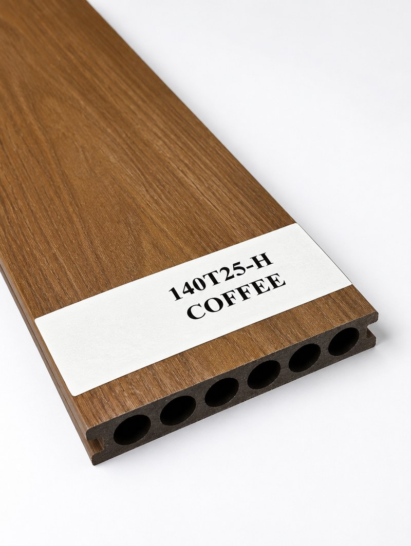 Sàn gỗ nhựa composite PE Ecovina 140T25-H màu Coffee