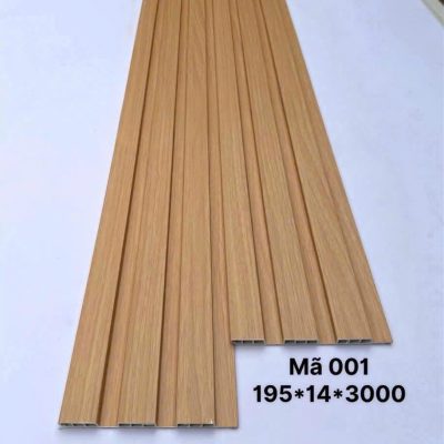 Lam sóng PVC 3 sóng thấp mã 001, quy cách 14 × 195 × 3000mm