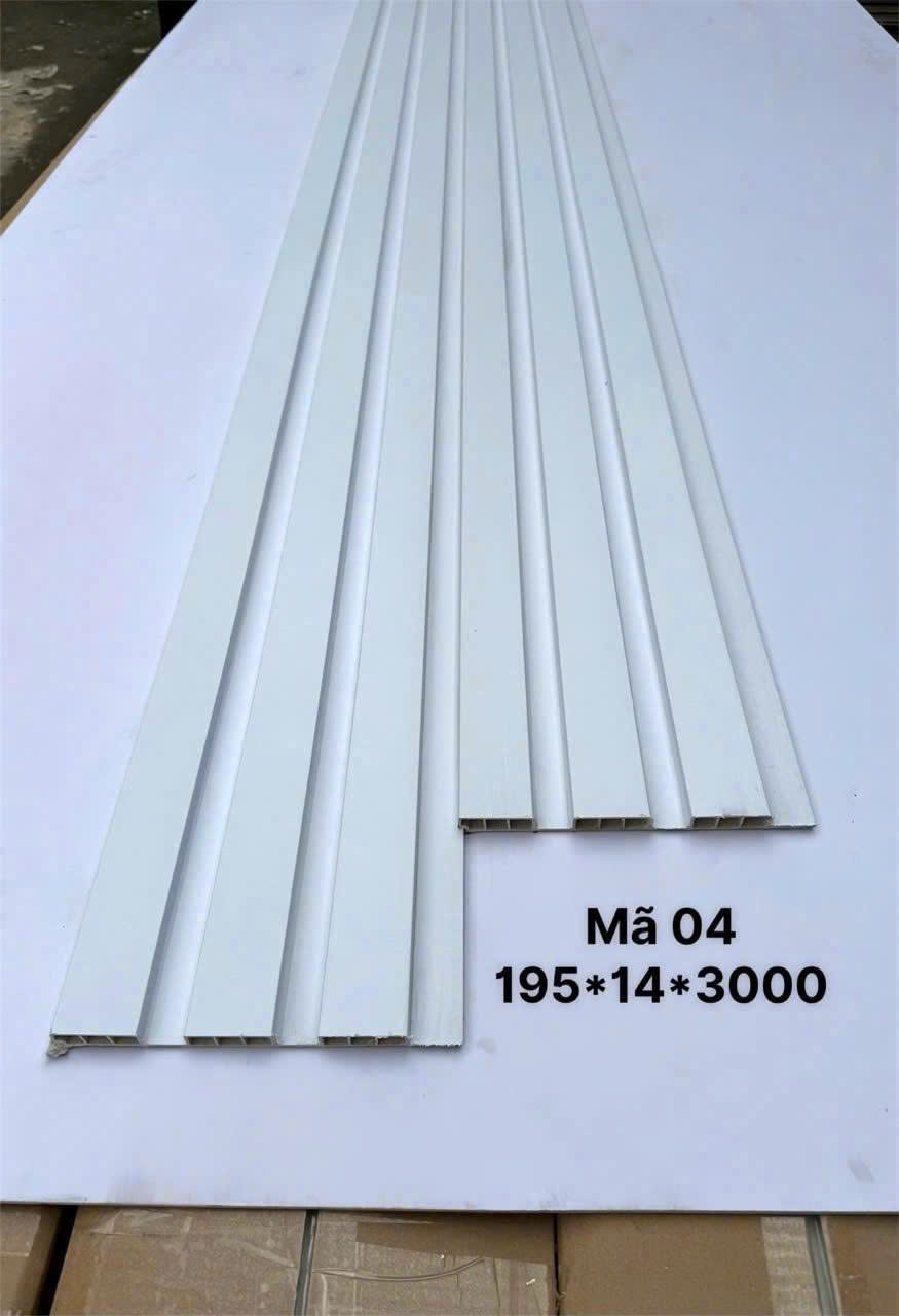 Lam sóng PVC 3 sóng thấp mã 04, quy cách 14 × 195 × 3000mm