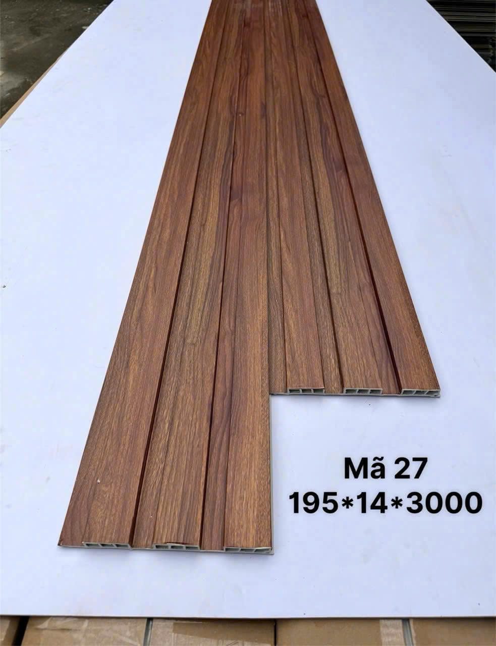 Lam sóng PVC 3 sóng thấp mã 27, quy cách 14 × 195 × 3000mm