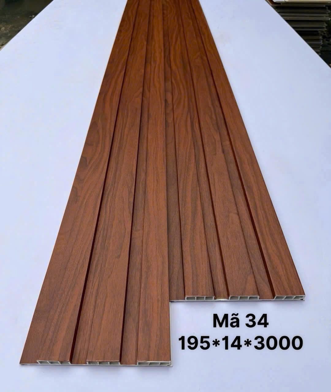 Lam sóng PVC 3 sóng thấp mã 34, quy cách 14 × 195 × 3000mm