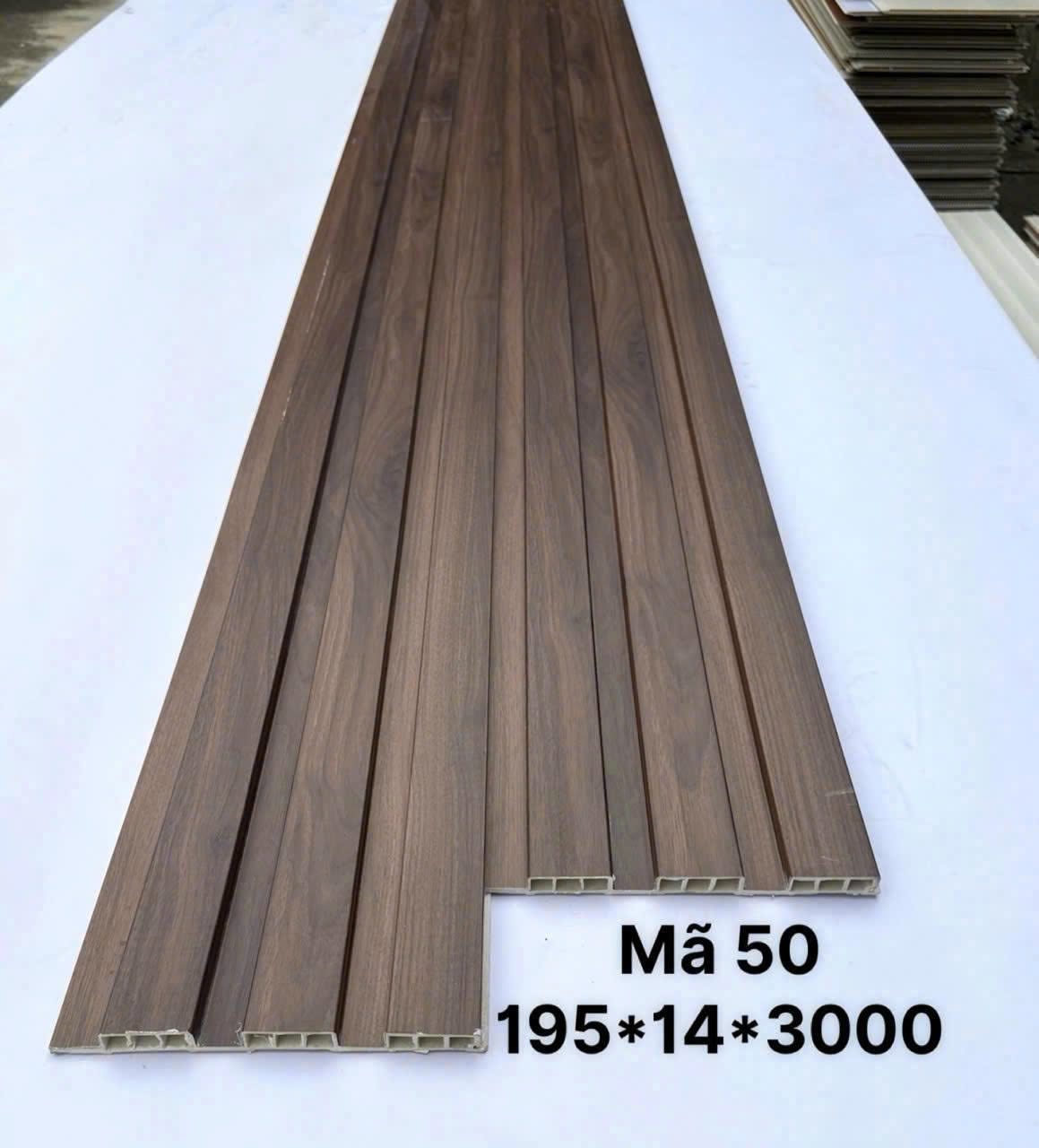 Lam sóng PVC 3 sóng thấp mã 50, quy cách 14 × 195 × 3000mm