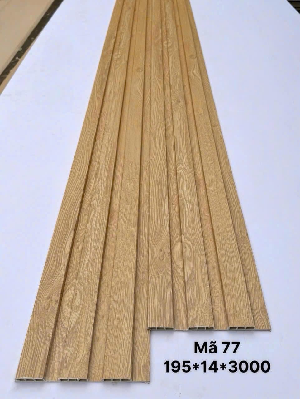 Lam sóng PVC 3 sóng thấp mã 77, quy cách 14 × 195 × 3000mm