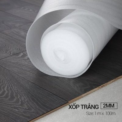 Lót sàn xốp trắng tráng nilon 2mm – ảnh thật