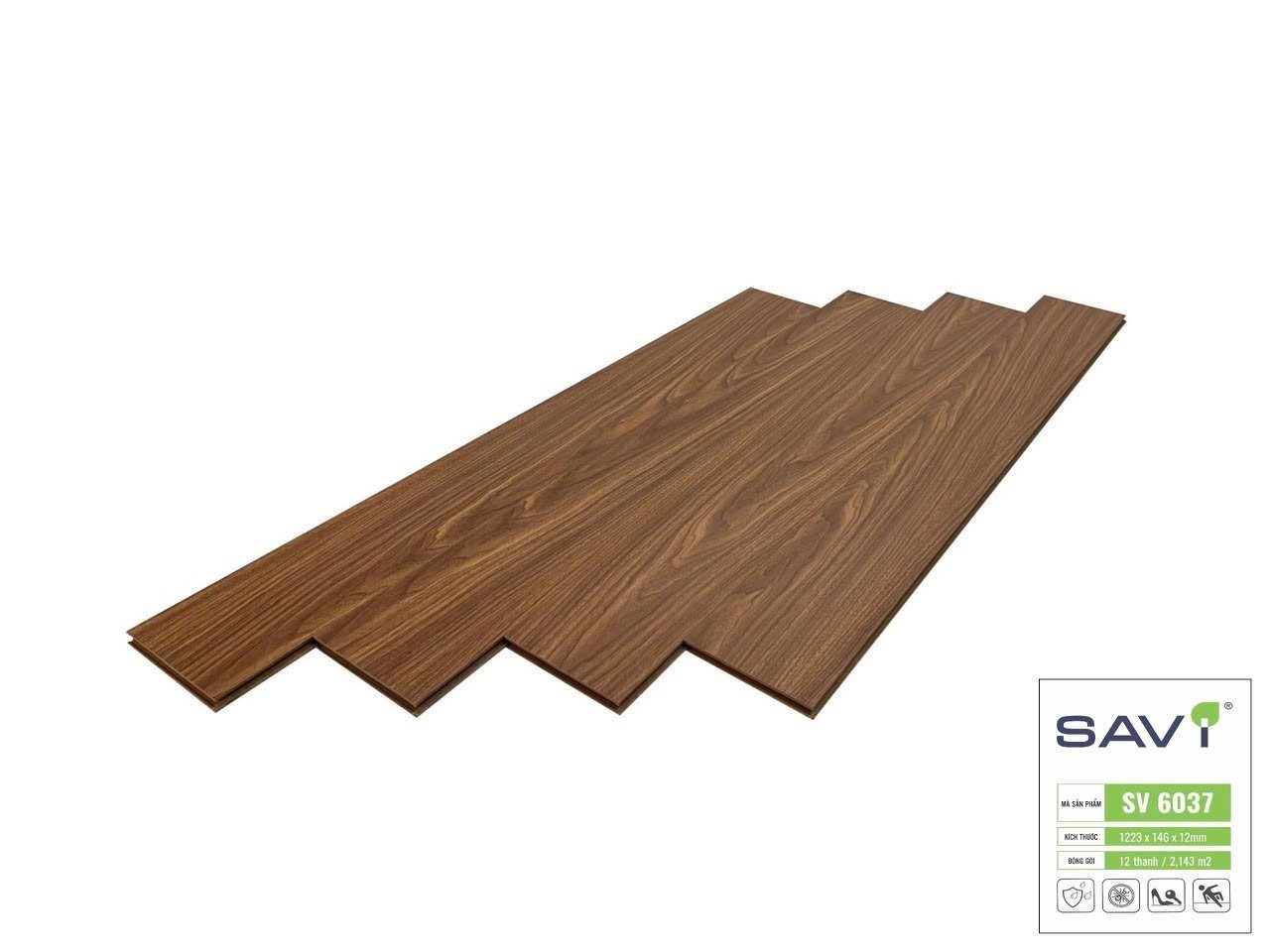 Sàn gỗ Savi cốt nâu 12mm SV6037