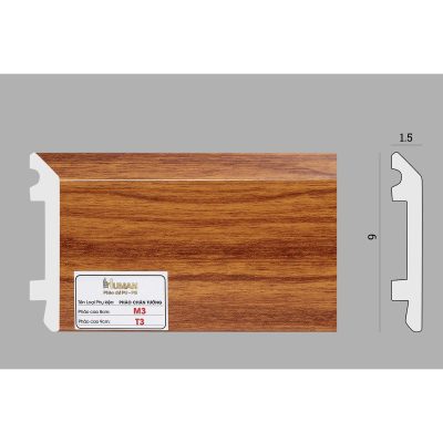 Phào chân tường phẳng PS cao 9cm mã T3 – ảnh thật