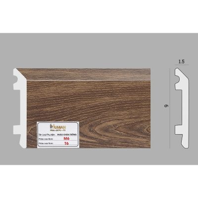 Phào chân tường phẳng PS cao 9cm mã T6 – ảnh thật
