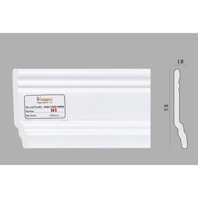 Phào chân tường PS cao 7,5cm mã H1 – ảnh thật