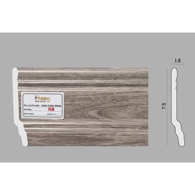 Phào chân tường PS cao 7,5cm mã H8 – ảnh thật