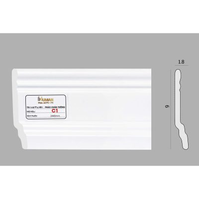 Phào chân tường PS cao 9cm mã C1 – ảnh thật