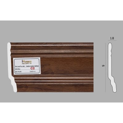 Phào chân tường PS cao 9cm mã C2 – ảnh thật