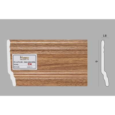 Phào chân tường PS cao 9cm mã C4 – ảnh thật