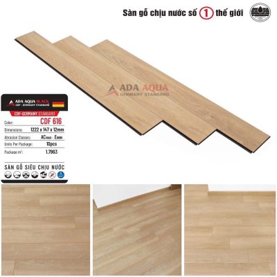 Sàn gỗ ADA Aqua CDF 616 cốt xanh 12mm – ảnh thật