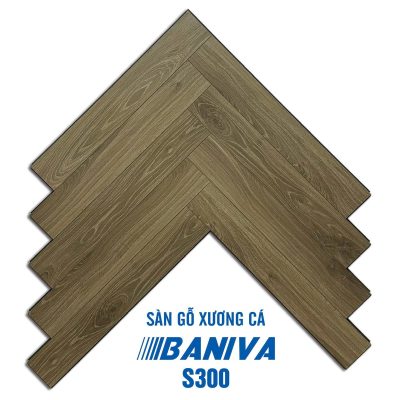 Sàn gỗ Baniva S300 xương cá cốt xanh 12mm – ảnh thật