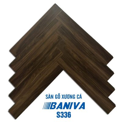 Sàn gỗ Baniva S336 xương cá cốt xanh 12mm – ảnh thật