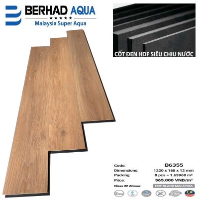 Sàn Gỗ Berhad Aqua Thẳng B6355 – ảnh thật