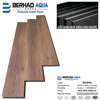 Sàn Gỗ Berhad Aqua Thẳng B6366 – ảnh thật
