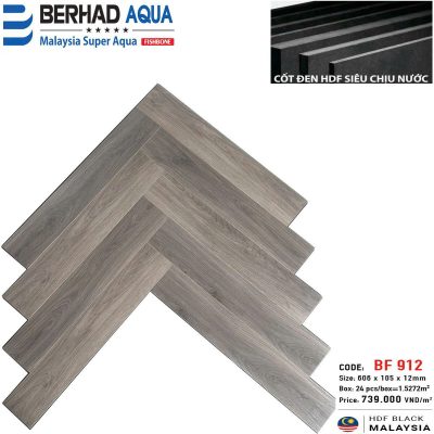 Sàn Gỗ Berhad Aqua Xương Cá BF912 – ảnh thật