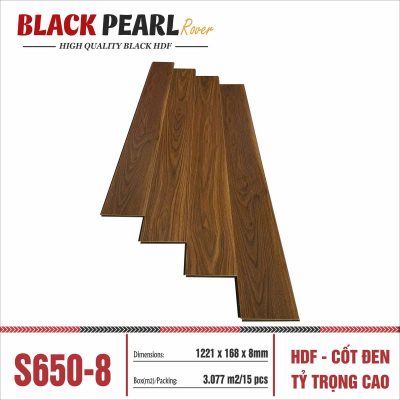 Sàn gỗ Black Pearl Rover S650-8 cốt đen 8mm – ảnh thật