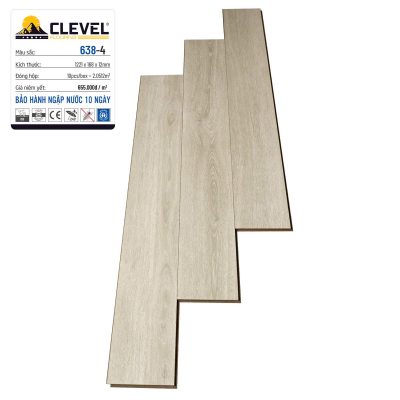 Sàn Gỗ Clevel Lõi nâu 12mm lát thẳng 638-4 – ảnh thật