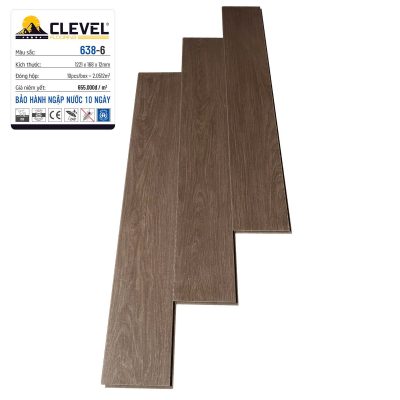 Sàn Gỗ Clevel Lõi nâu 12mm lát thẳng 638-6 – ảnh thật
