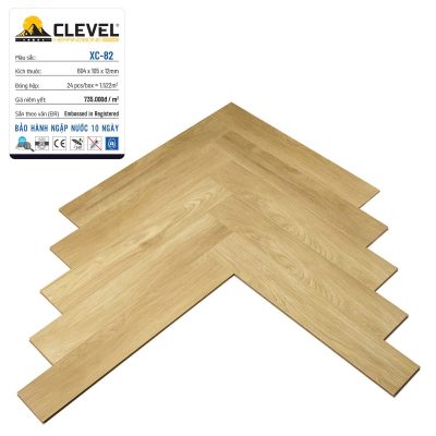 Sàn Gỗ Clevel Lõi nâu xương cá 12mm XC-82 – ảnh thật