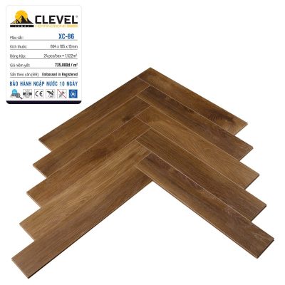 Sàn Gỗ Clevel Lõi nâu xương cá 12mm XC-86 – ảnh thật