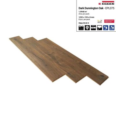 Sàn Gỗ Egger Aqua 8mm EPL075 Dark Dunnington Oak – ảnh thật