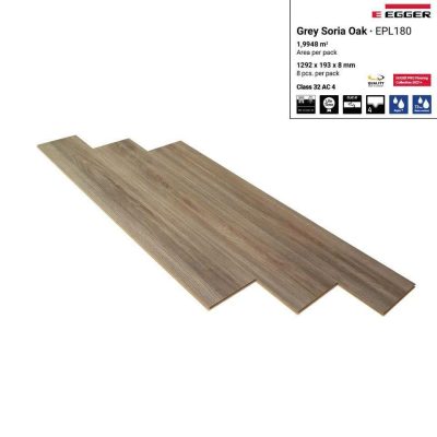 Sàn Gỗ Egger Aqua 8mm EPL180 Grey Soria Oak – ảnh thật