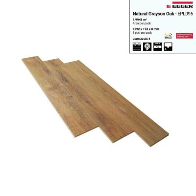 Sàn Gỗ Egger Pro 8mm EPL096 Natural Grayson Oak – ảnh thật