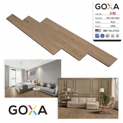 Sàn Gỗ Goxa Cốt nâu 12mm G66 – ảnh thật
