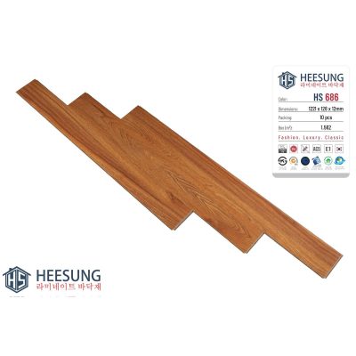 Sàn Gỗ Heesung Cốt nâu 12mm HS686 – ảnh thật