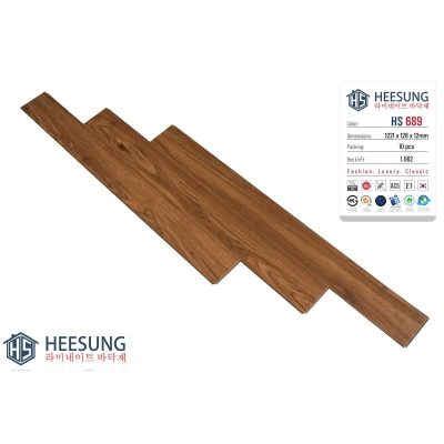Sàn Gỗ Heesung Cốt nâu 12mm HS689 – ảnh thật