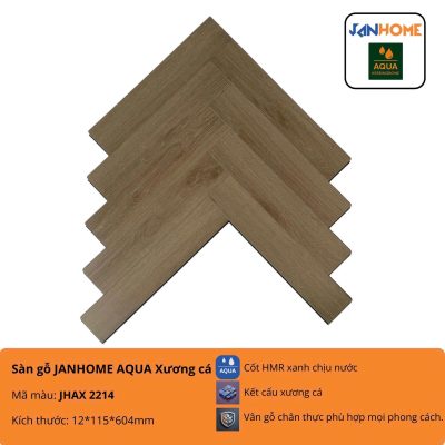 Sàn Gỗ Janhome Aqua Xương Cá JHAX2214 – ảnh thật