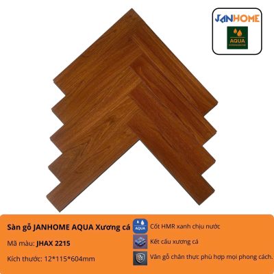 Sàn Gỗ Janhome Aqua Xương Cá JHAX2215 – ảnh thật