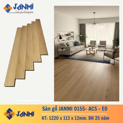 Sàn Gỗ Janmi 12mm bản nhỏ 113 O155 – ảnh thật