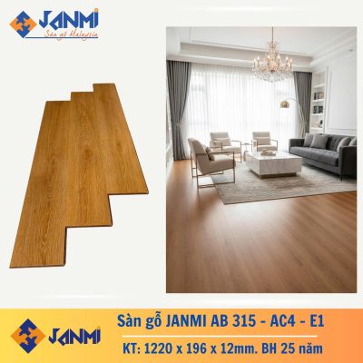 Sàn Gỗ Janmi 12mm bản to 196 AB315 – ảnh thật
