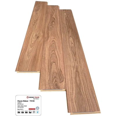 Sàn Gỗ Krono Traum T3133 Classic Walnut 12mm – ảnh thật