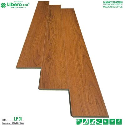Sàn Gỗ Libero Plus Cốt xanh chống ẩm 12mm LP01 – ảnh thật