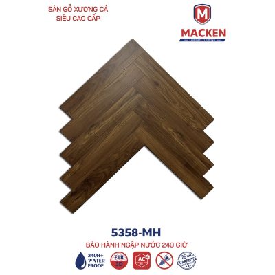 Sàn gỗ Macken 5358-MH xương cá 12mm – ảnh thật