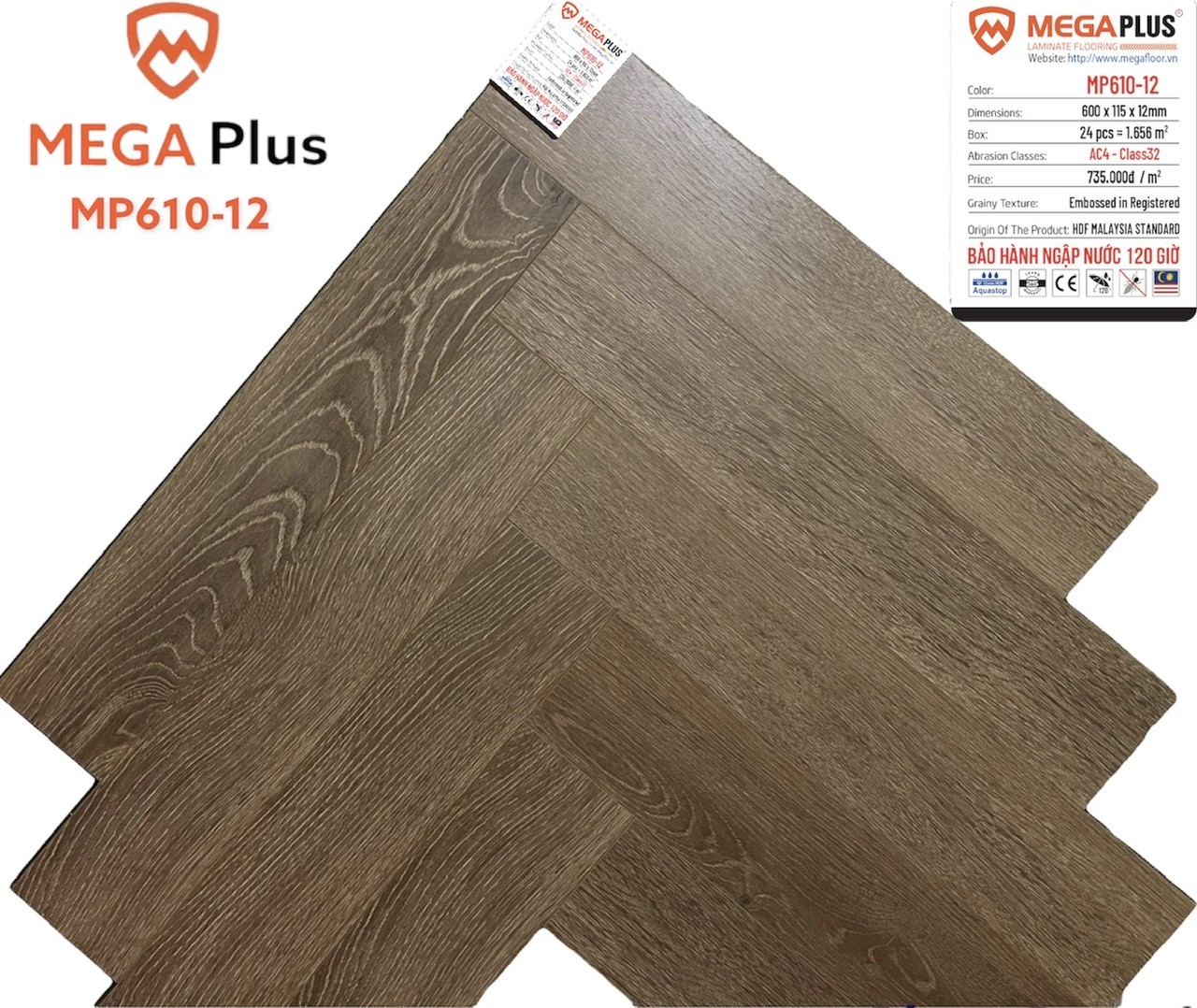 Sàn Gỗ Mega Plus Xương cá 12mm MP610