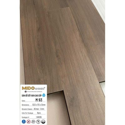 Sàn gỗ Midowood cốt đen M93 12mm – ảnh thật