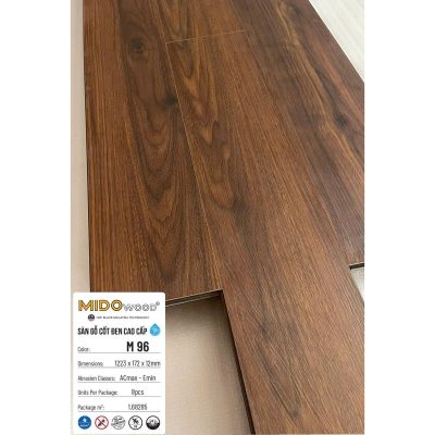 Sàn gỗ Midowood cốt đen M96 12mm – ảnh thật
