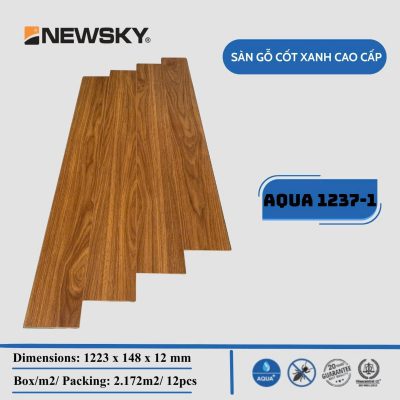Sàn Gỗ Newsky Cốt xanh Aqua 12mm AQUA 1237-1 – ảnh thật